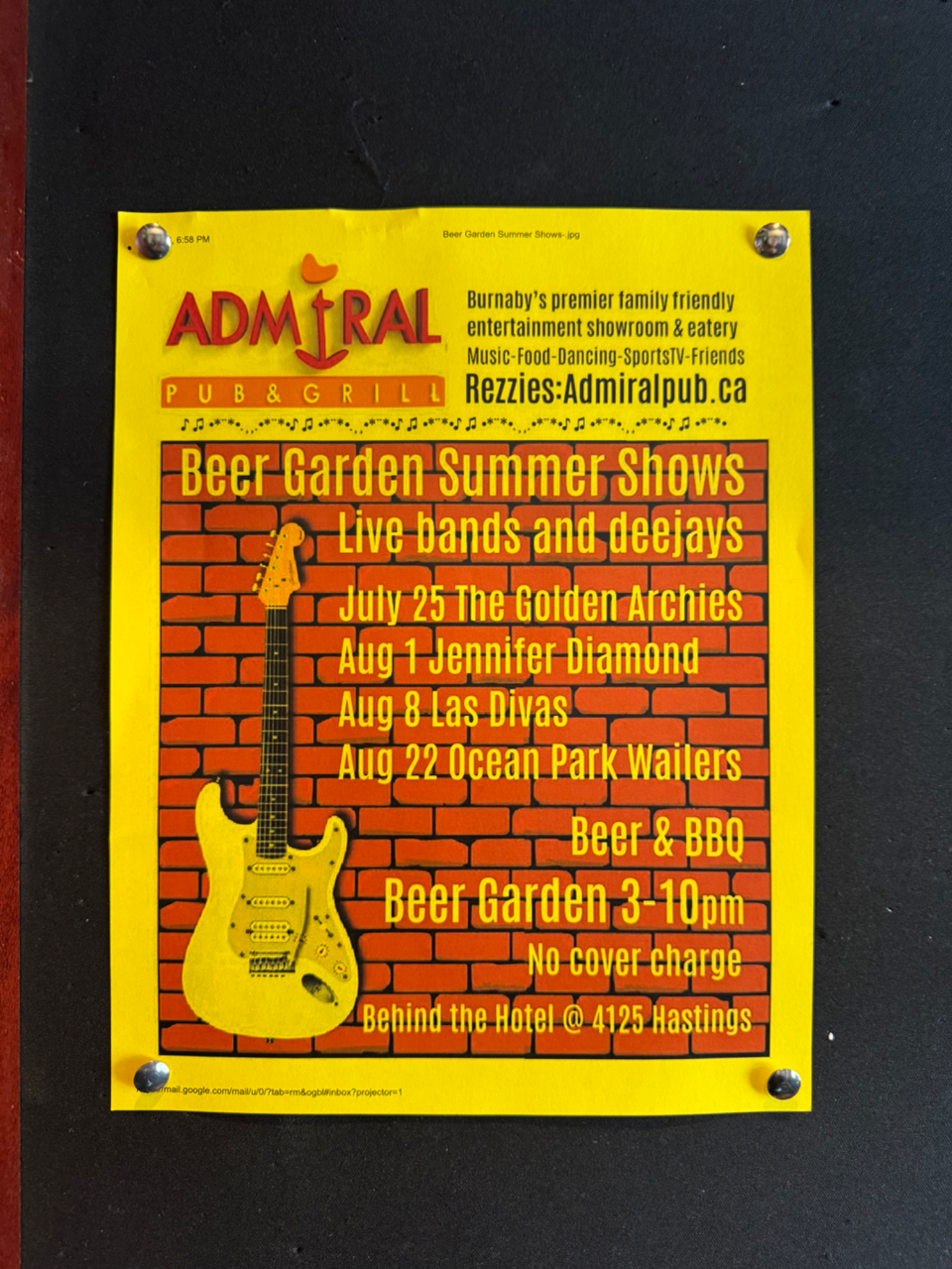Beer Garden Summer Shows